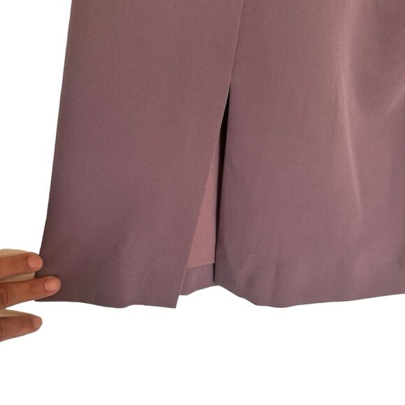 KAY UNGER Anya Asymmetric Crepe Midi-Dress - Mink color, Size 4 - Picture 5 of 16